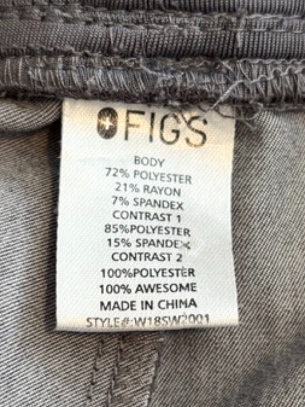 FIGS Tidore Tailored Skinny Track Scrub Pants Gray Size Medium - Picture 7 of 8